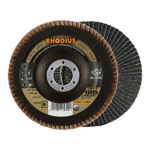 RHODIUS TOPline LSZ F EXTENDED Fächerschleifscheibe 125 x 22,23 mm K60 10 Stk