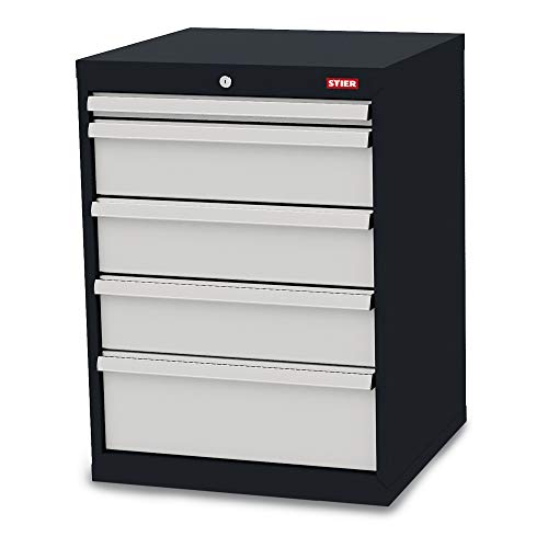 STIER Schubladenschrank mit 5 Schubladen | BxTxH 900x575x820 mm | Gesamttragkraft 1000kg | Blendenhöhen 50 bis 200mm