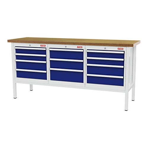 STIER Werkbank mit 1 Schublade und 1 Tür BxTxH 1500x600x960 mm RAL 7035 / RAL 5010