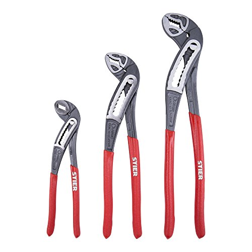 STIER pliers set WaPu+ sizes 180 mm 240 mm 300 mm 3-piece water pump pliers
