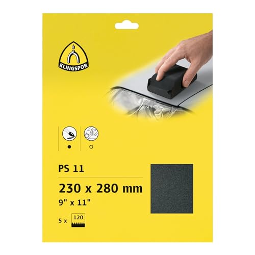 Klingspor PS 11 C Bogen wasserfest, 230 x 280 mm Korn 120, SB-verpackt im Reiter