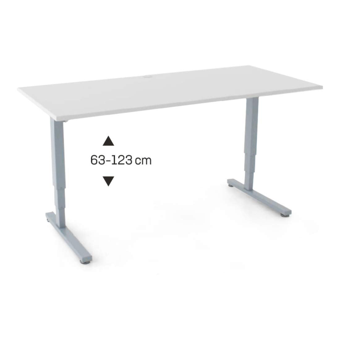 STIER Höhenverstellbarer Schreibtisch elektrisch Doppel Teleskop weiß div Breite