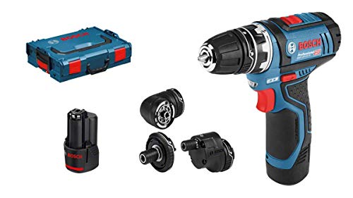 Bosch Akku-Bohrschrauber GSR 12V-15 FC mit 2 x 2,0 Ah-Akku L-BOXX 4 Aufsätze