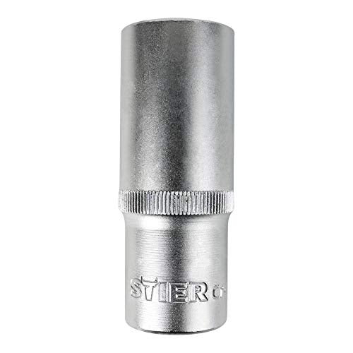 STIER Tiefbett-Sechskant-Steckschlüsseleinsatz 1/4, 3/8, 1/2 Zoll mit SW 4-22 mm
