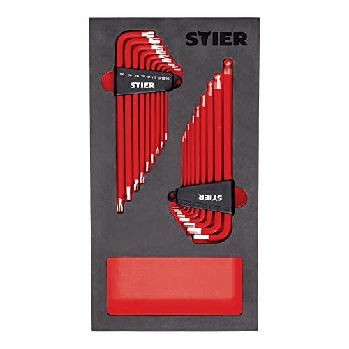 STIER Winkelschraubendreher-Satz 6KT/TX 18-teilig in Weichschaumeinlage (EVA)