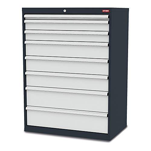 STIER Schubladenschrank mit 8 Schubladen BxTxH 600x575x1220 mm