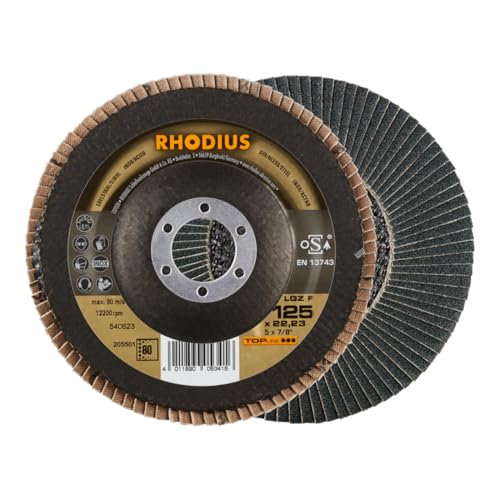 RHODIUS TOPline LGZ F Fächerschleifscheibe 125 x 22,23 mm K80 10 Stk