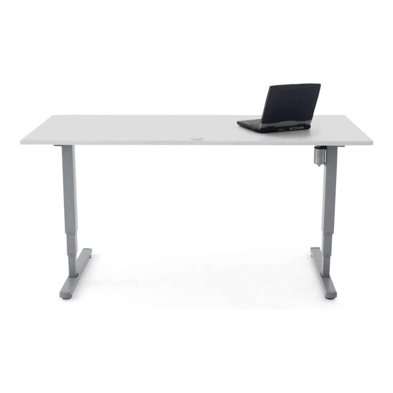 STIER Höhenverstellbarer Schreibtisch elektrisch Doppel Teleskop weiß div Breite