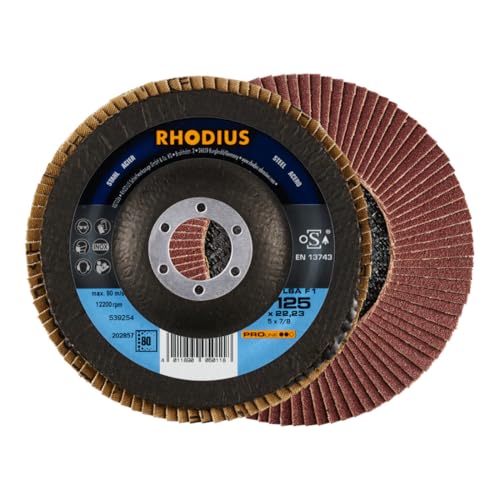 RHODIUS PROline LSA F1 Fächerschleifscheibe 125 x 22,23 mm K80 10 Stk
