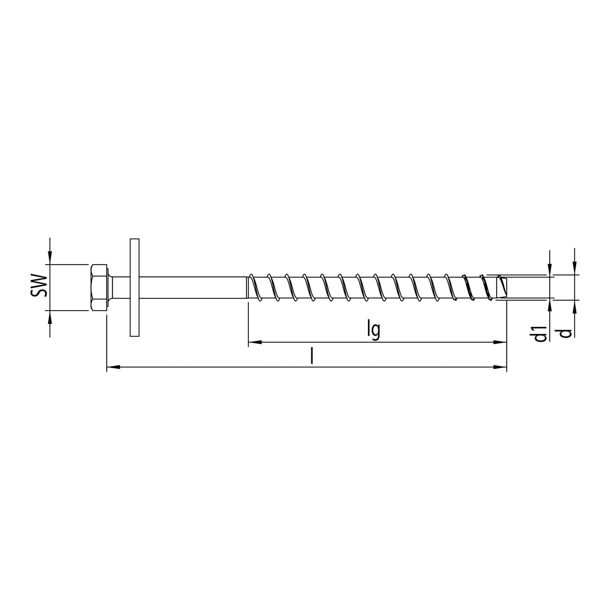 Heco MULTI-MONTI-plus S 12,0 x 200 Sechskantkopf A2K 25 Stk