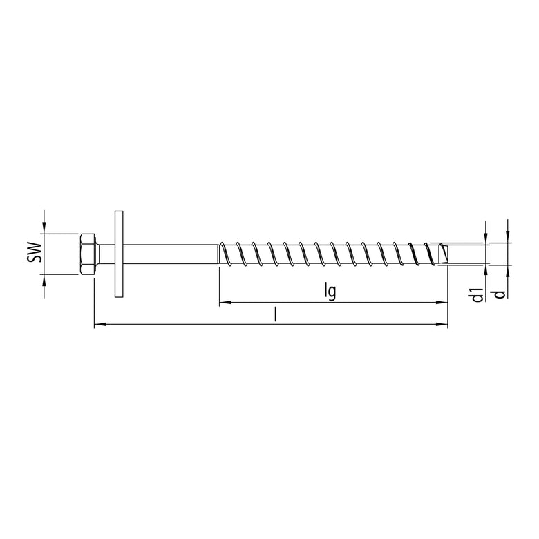 Heco MULTI-MONTI-plus S 12,0 x 200 Sechskantkopf A2K 25 Stk