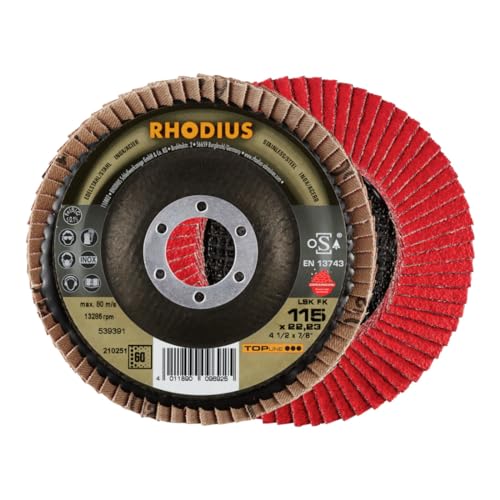RHODIUS TOPline LSK FK Fächerschleifscheibe 115 x 22,23 mm K60 10 Stk