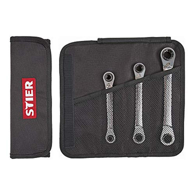STIER Doppel Ring Ratschen Schlüssel Satz 3-teilig SW 9 | 10 | 13 | 14 | 17 | 18