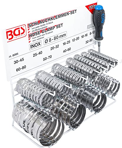 BGS Schlauchklemmen-Sortiment INOX auf Tafel 111-tlg.