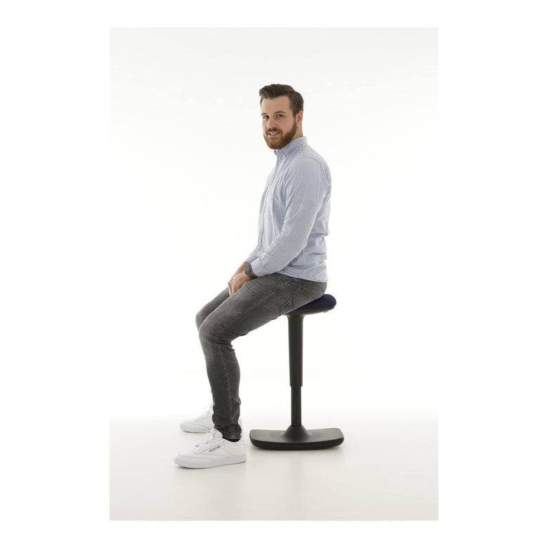 STIER Height-adjustable stool with rocking function upholstery anthracite
