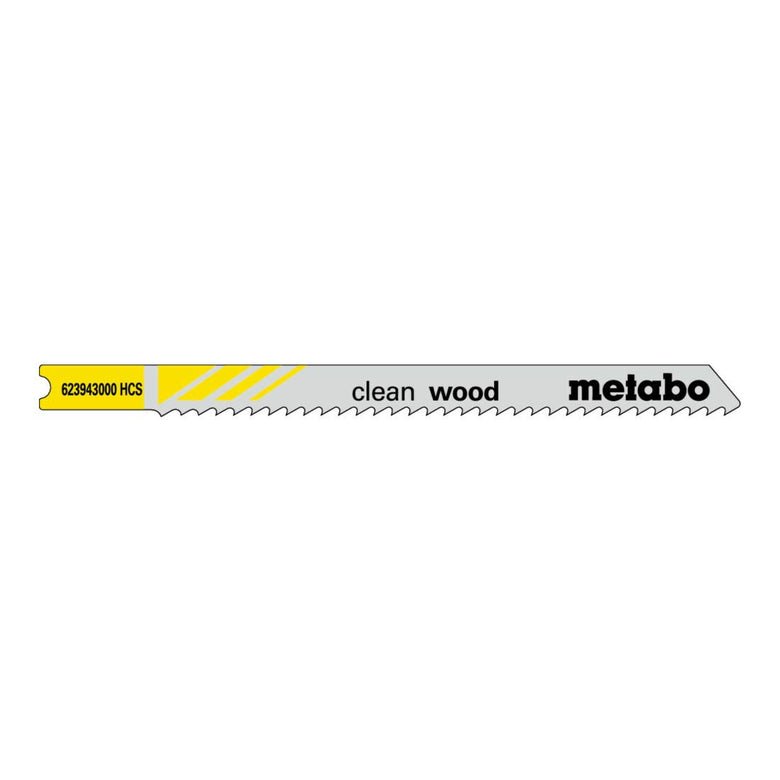 Metabo 5 U-Stichsägeblätter "clean wood" 82/ 2,5 mm, HCS, Universalschaft 5 Stk