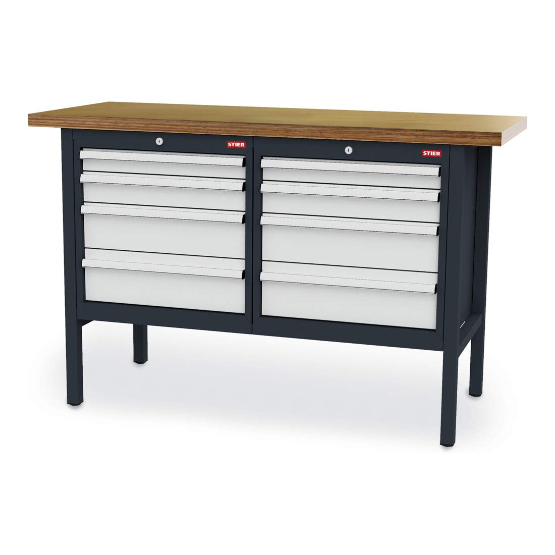 STIER box workbench 8 drawers 80 kg load capacity per drawer professional workbench