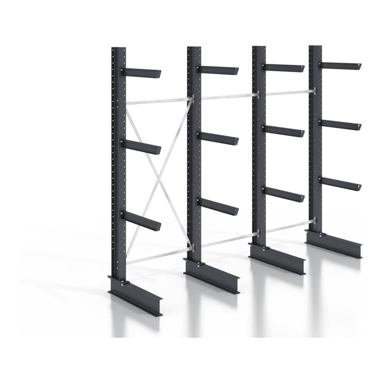 STIER cantilever rack, screwable, one-sided, 3 bays with 3 levels, 3840x2550x800mm