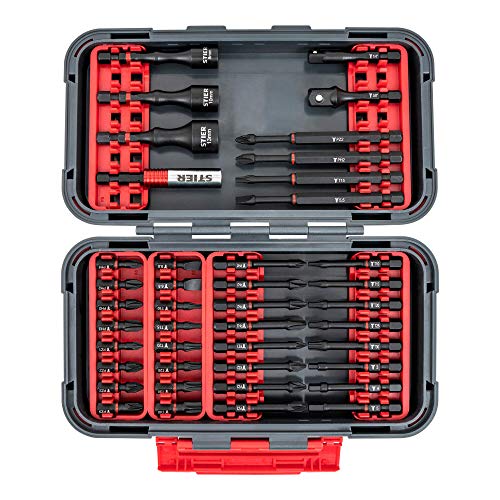 STIER torsion bit set for cordless screwdriver 42-piece interchangeable function assembly vehicle