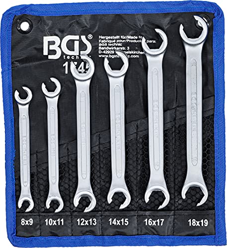 BGS Offener Doppel-Ringschlüssel-Satz SW 8 x 9 - 18 x 19 mm 6-tlg.