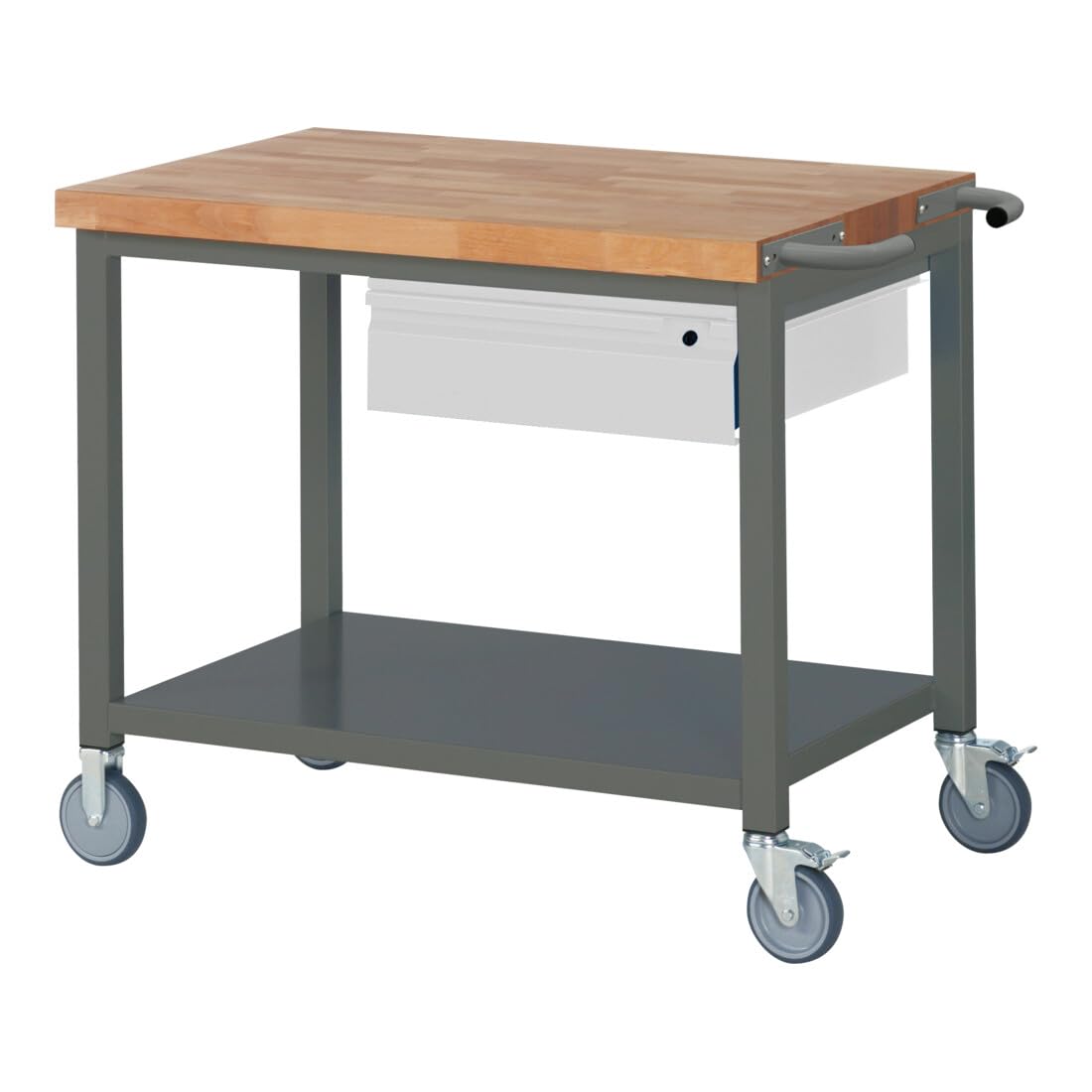 STIER Mobile Workbench Premium with 1 drawer and storage shelf WxDxH 750x700x880 mm
