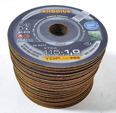 RHODIUS TOPline XT24 Extradünne Trennscheibe 115 x 1,0 x 22,23 mm 50 Stk