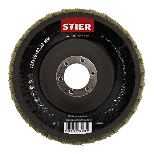STIER fleece flap discs 125 x 18 x 22.23 mm medium 5 pieces