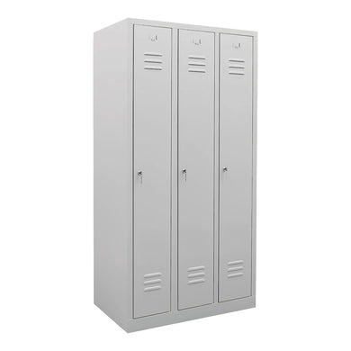 STIER wardrobe locker 3 compartments 1800x870x500mm light grey lockable 1