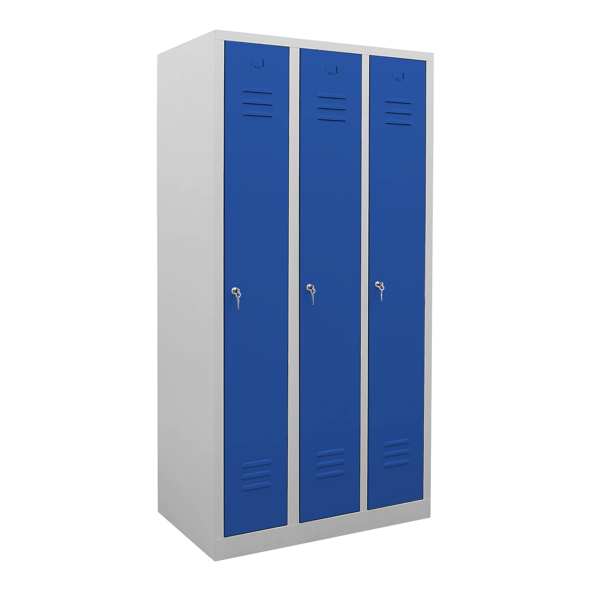STIER wardrobe locker 3 compartments dimensions 1800 x 870 x 500 mm gentian blue lockable