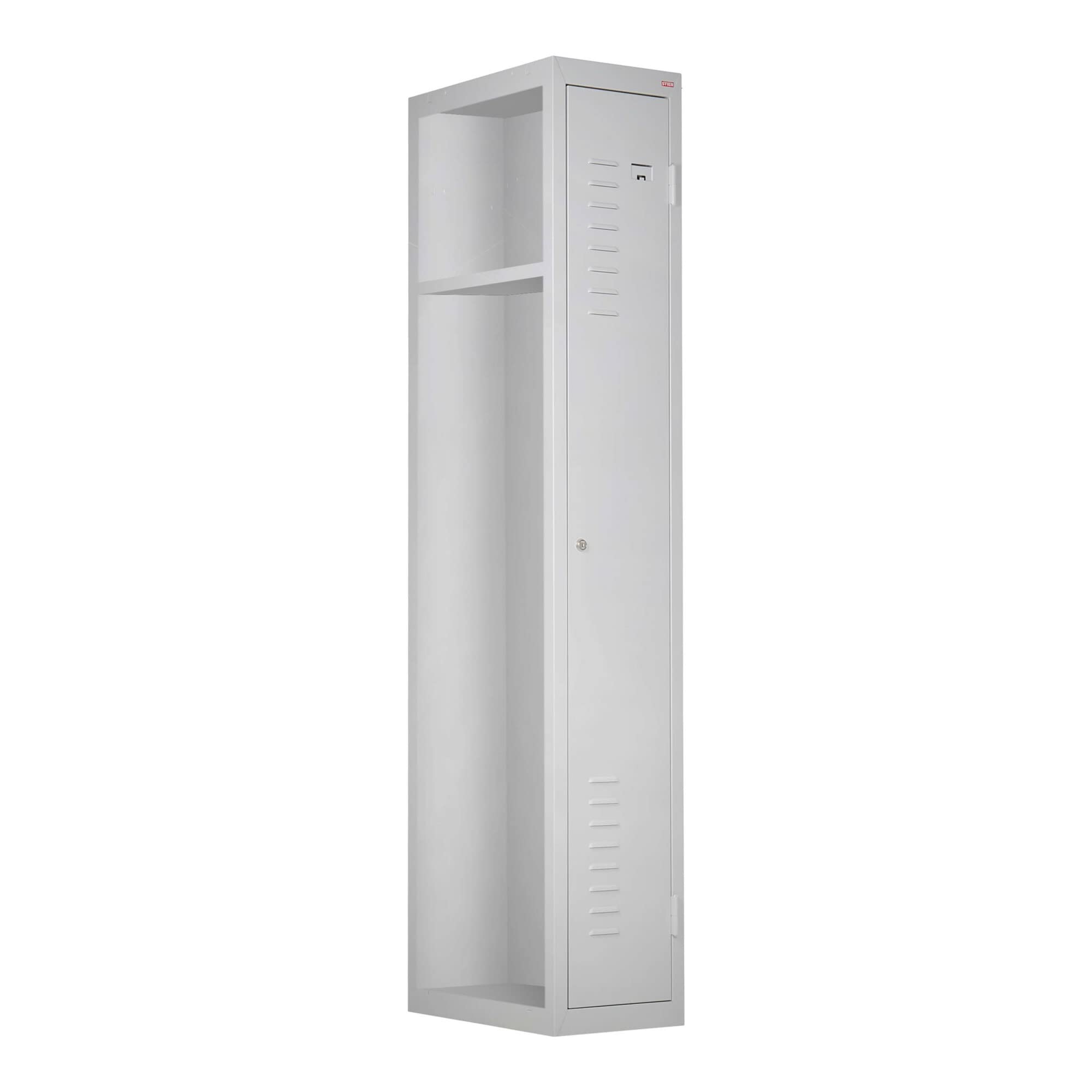STIER wardrobe locker | add-on unit | 1800x300x500mm | light gray | metal cabinet | expandable | locker | 1 compartment | locker | secure storage of valuables | wardrobe cabinet