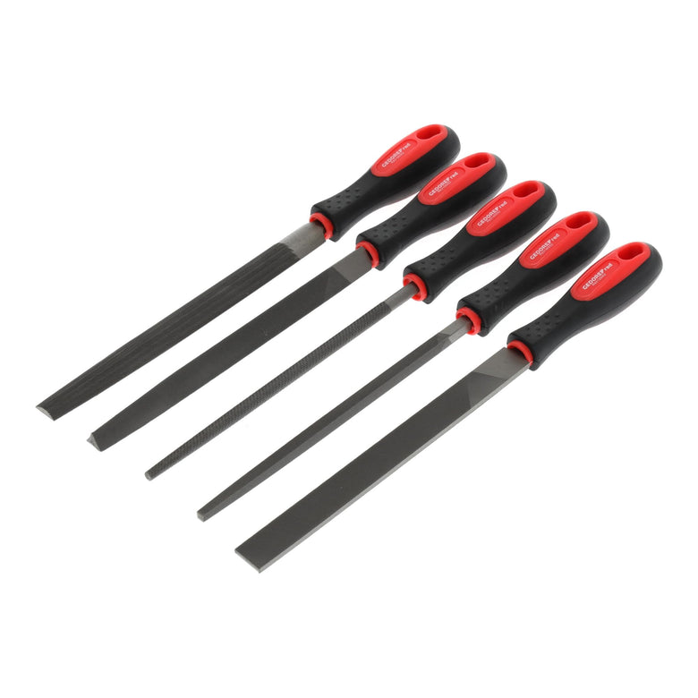 Gedore R93000005 Feilensatz 3-kant + 4-kant + Flach + Rund + Halb 5-teilig