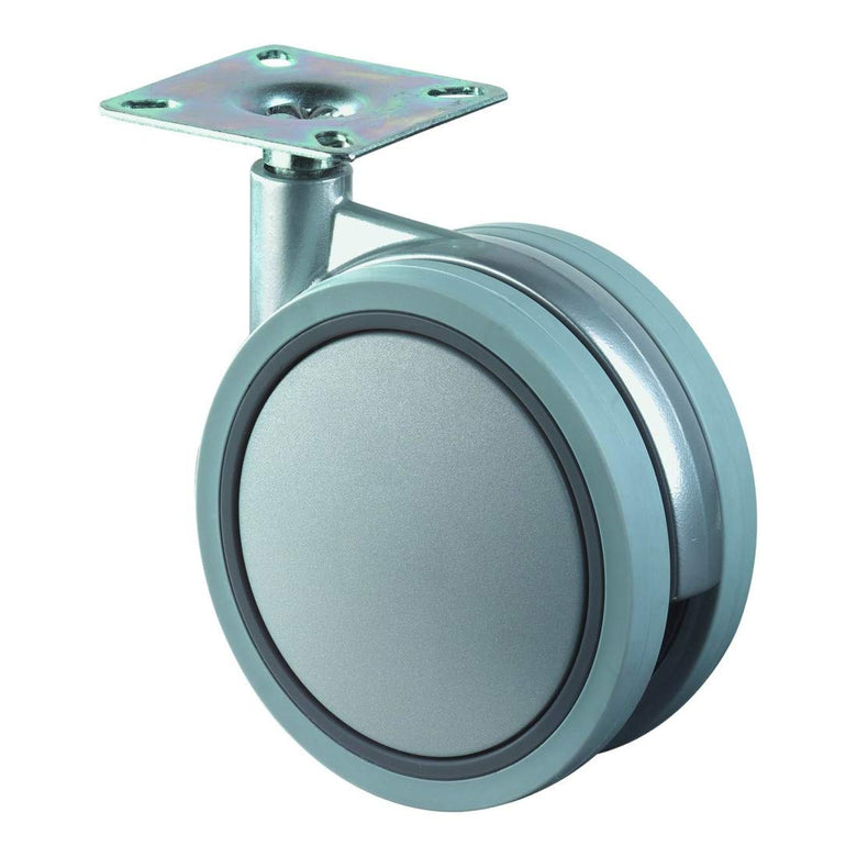 BS Rollen Kunststoff Doppelrolle, Raddurchmesser 60 mm