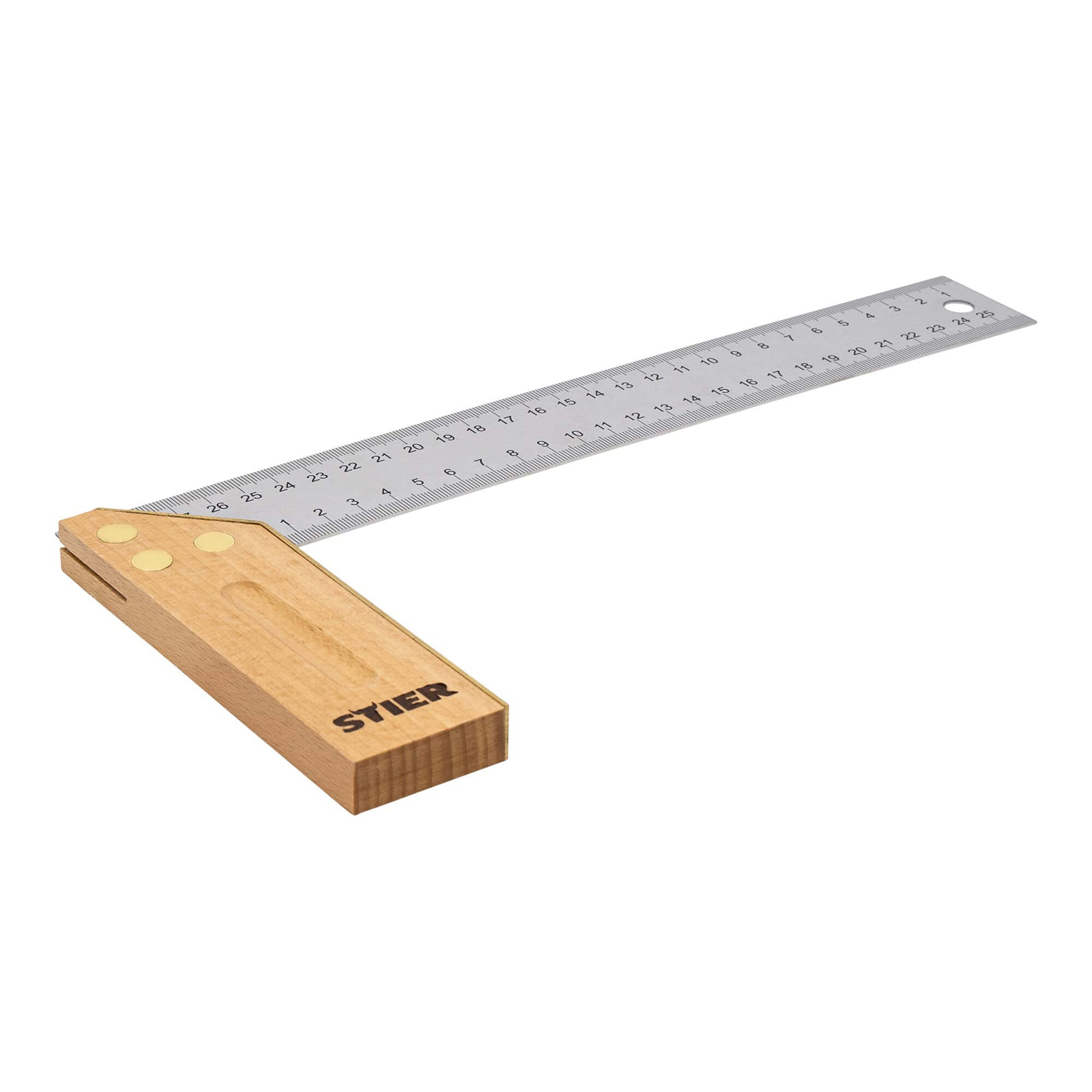 STIER Anschlagwinkel, Schreinerwinkel, 90° / 45°, Messwinkel 250-300 mm