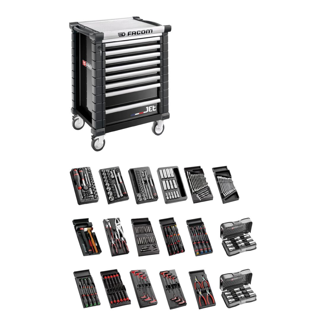Facom Werkstattwagen JET.9GM3 mit 18 Modulen schwarz