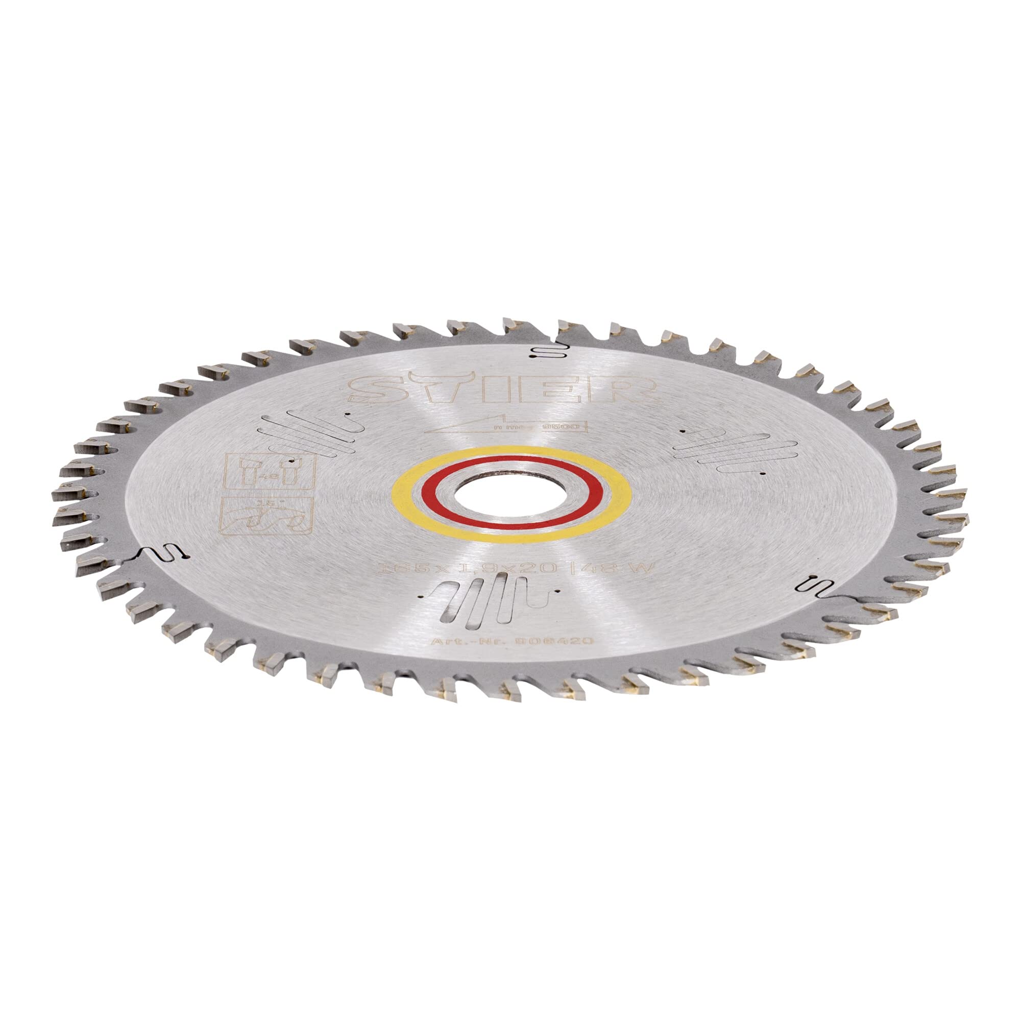 STIER circular saw blade wood 165 x 1.9 x 20 48W 15° chip angle