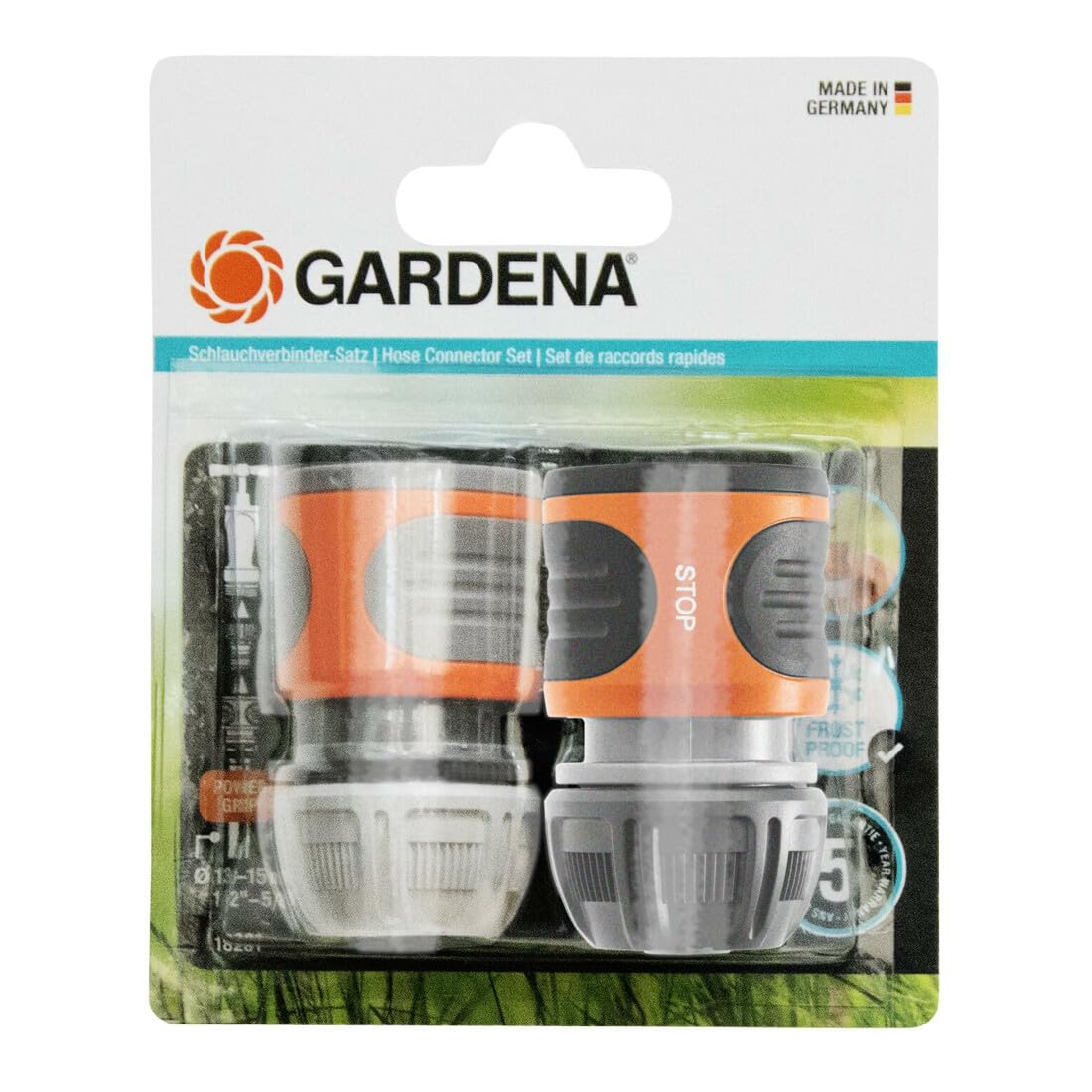 GARDENA Schlauchverbinder-Satz 13 mm (1/2") und 15 mm (5/8")