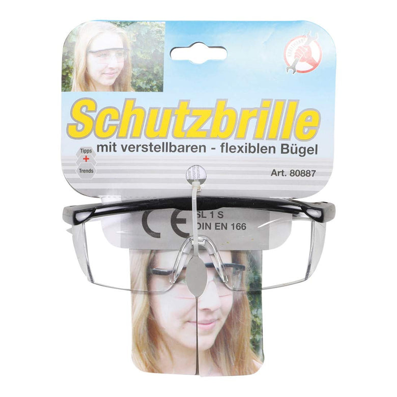 BGS Do it yourself Schutzbrille mit verstellbarem Bügel transparent