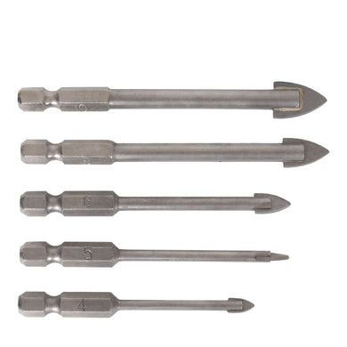 STIER Fliesenbohrer Set 5-teilig 1/4 Zoll Bit HEX Sechskant umfangreiches Set