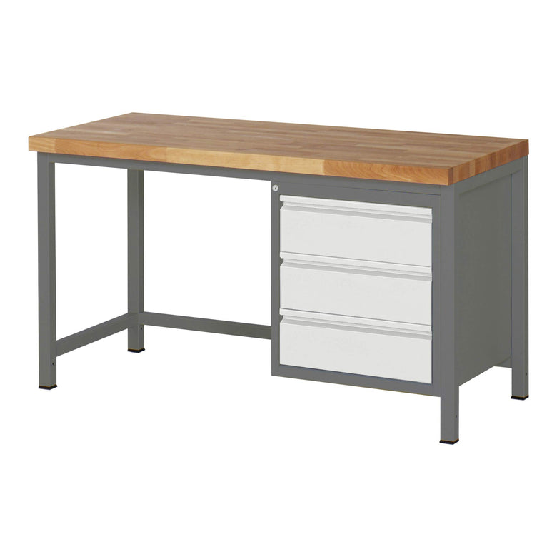 STIER Height-adjustable workbench Premium with 3 drawers