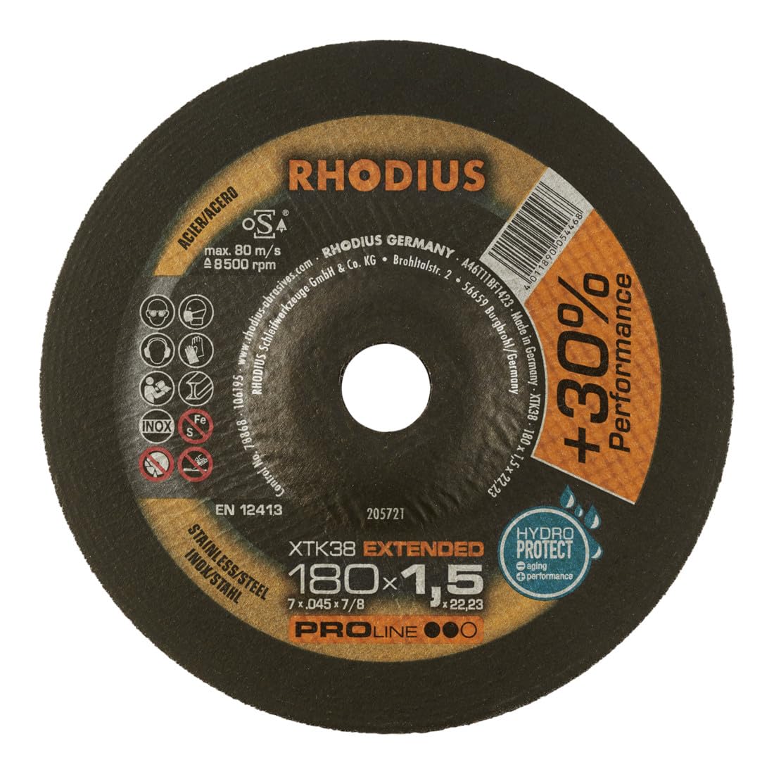 RHODIUS PROline XTK38 Extradünne Trennscheibe 180 x 1,5 x 22,23 mm 25 Stk