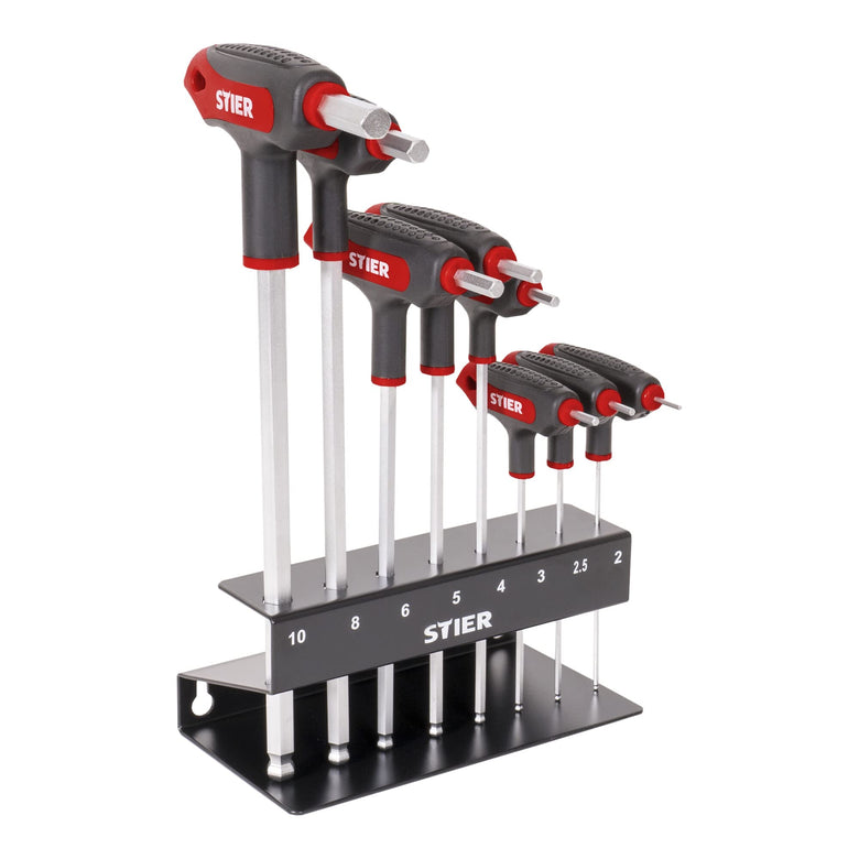 STIER T-Griff-Schraubendreher-Satz 6kt 2 - 10mm 8-teilig aus hochwertigem