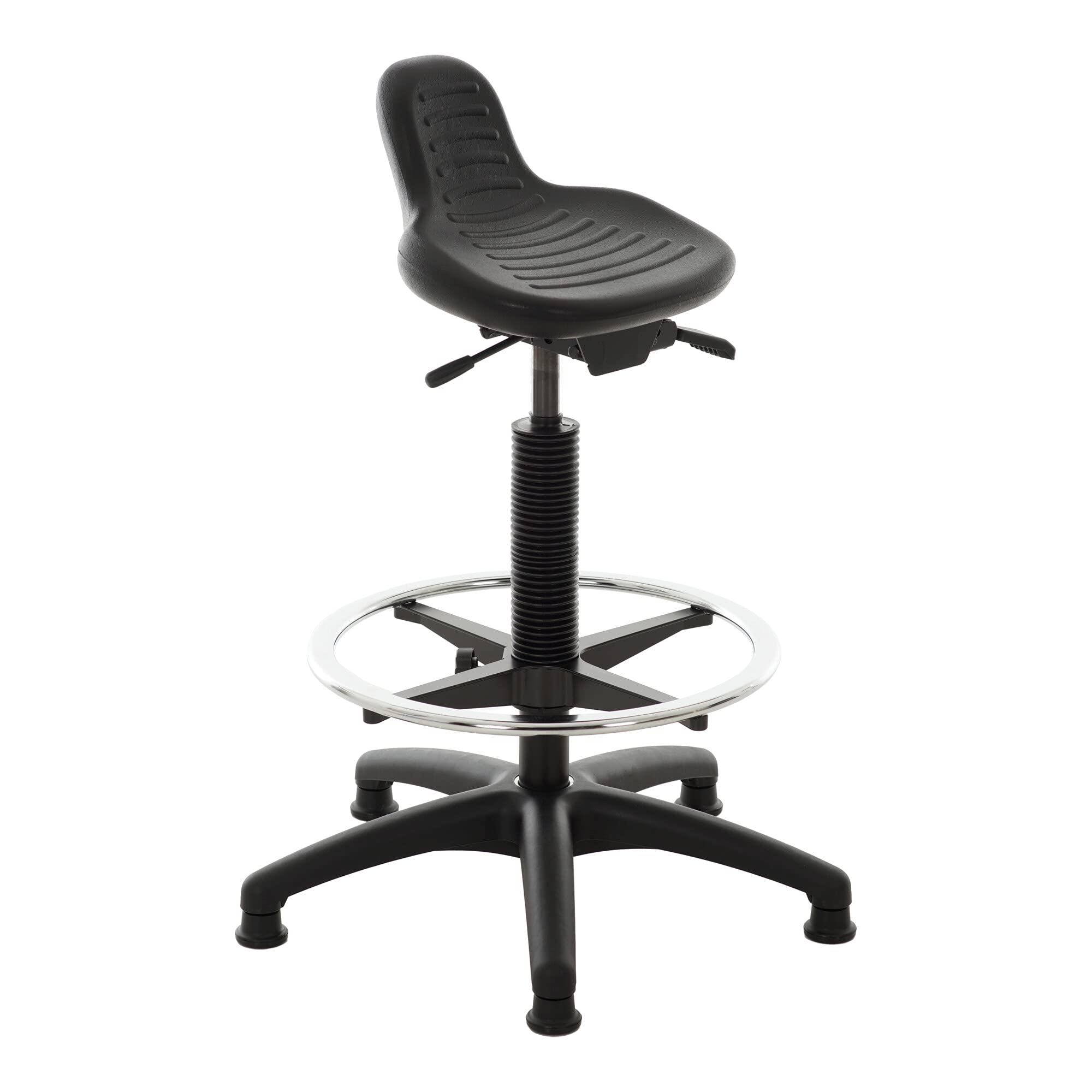 STIER Stehhilfe mit Gleitern und Fußring Sitzhöhe 640-890 mm PU-Sitz mit