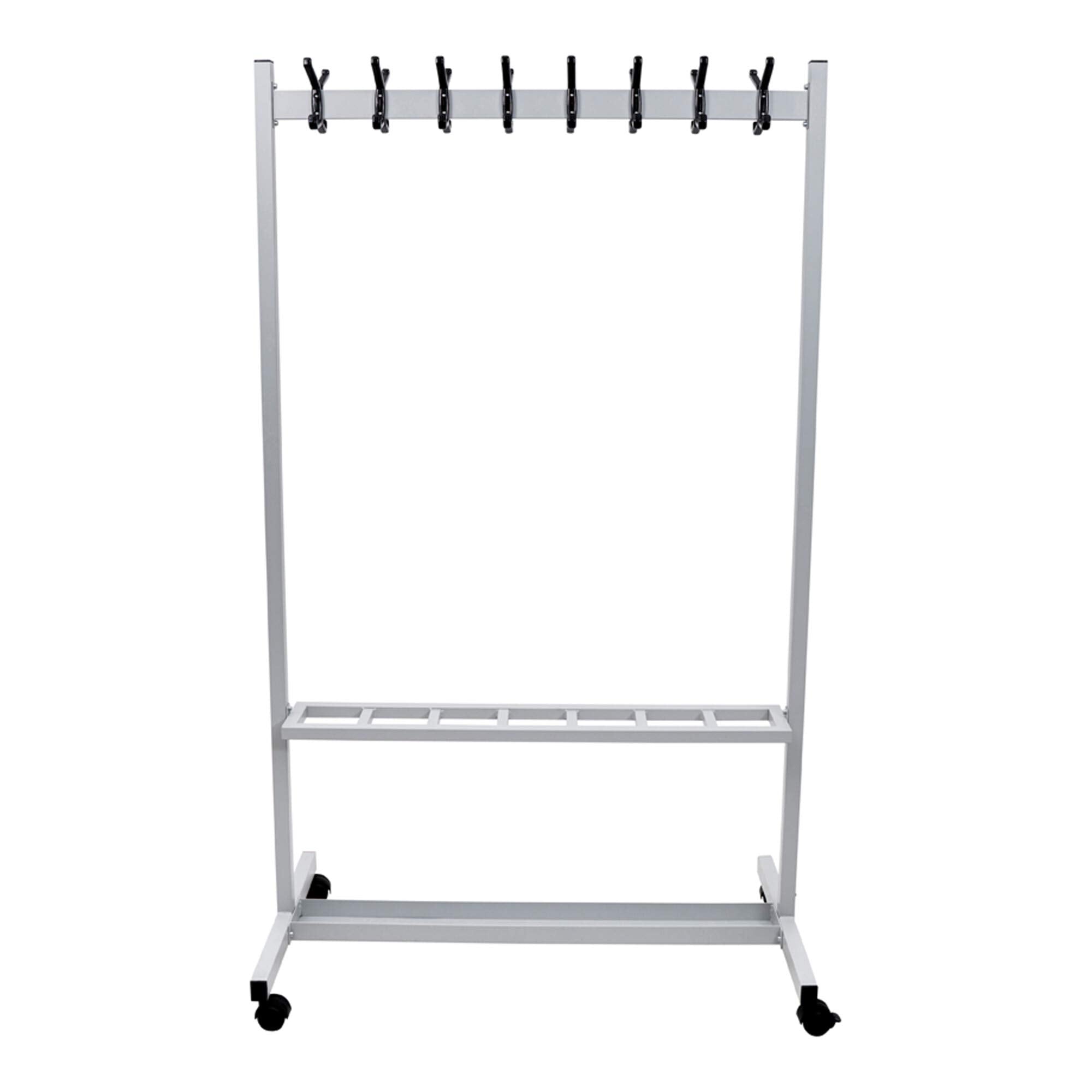 STIER coat rack powder-coated 16 hooks flexible with castors for