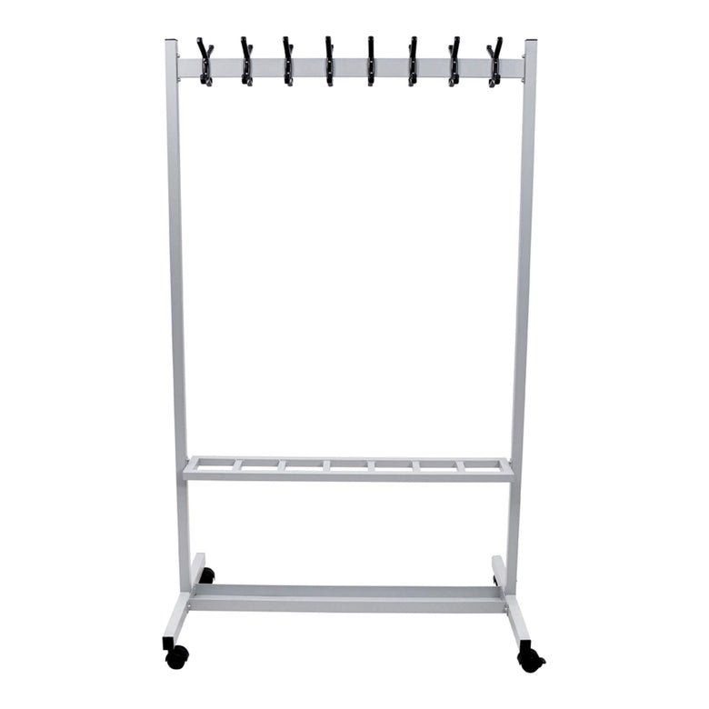 STIER coat rack powder-coated 16 hooks flexible with castors for