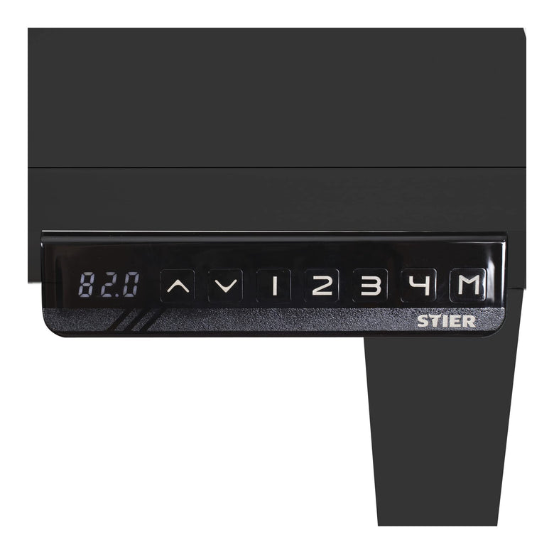 STIER Electrically height-adjustable desk TSR 120x80cm black/black