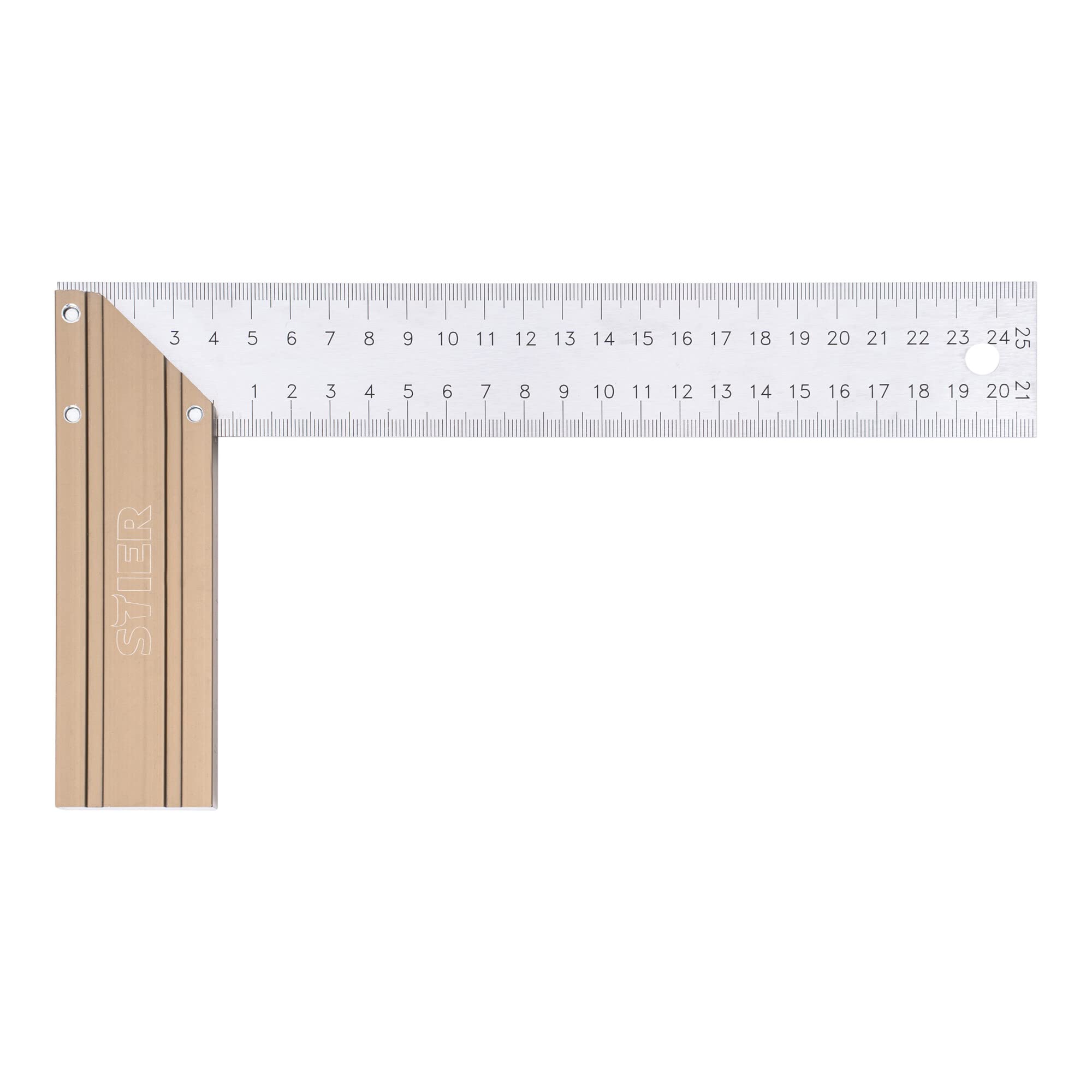 STIER stop square carpenter's square aluminum 90° / 45° 250 mm