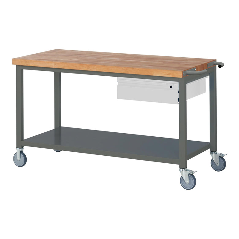 STIER Fahrbare Werkbank Premium mit 1 Schublade und Ablageboden BxTxH 750x700x880 mm