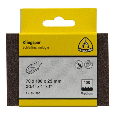 Klingspor SK 500 Schleifklotz, Korund Korn 150 70 x 100 x 25 mm, SB-verpackt im