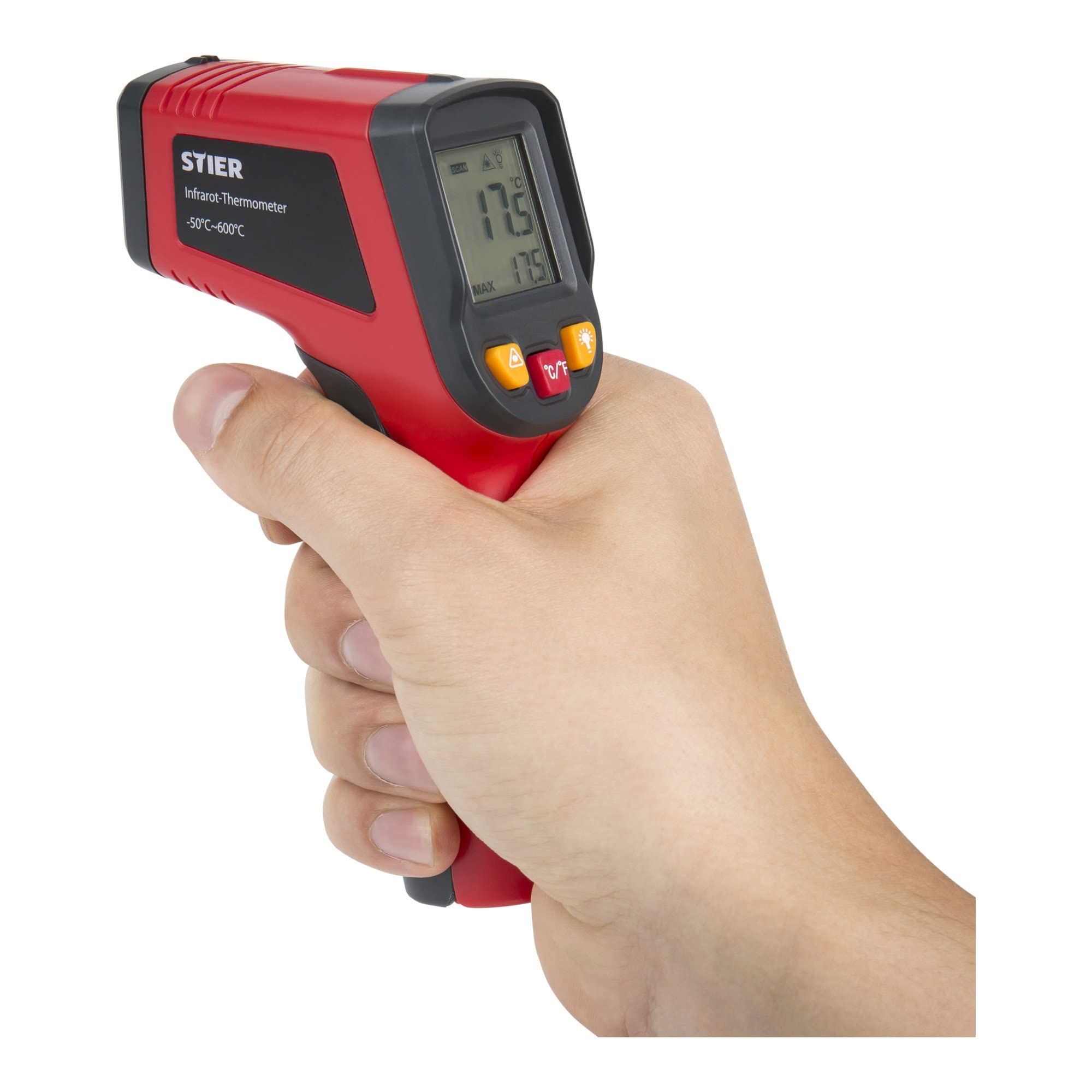 STIER infrared thermometer measuring range -50 °C - 600 °C laser thermometer