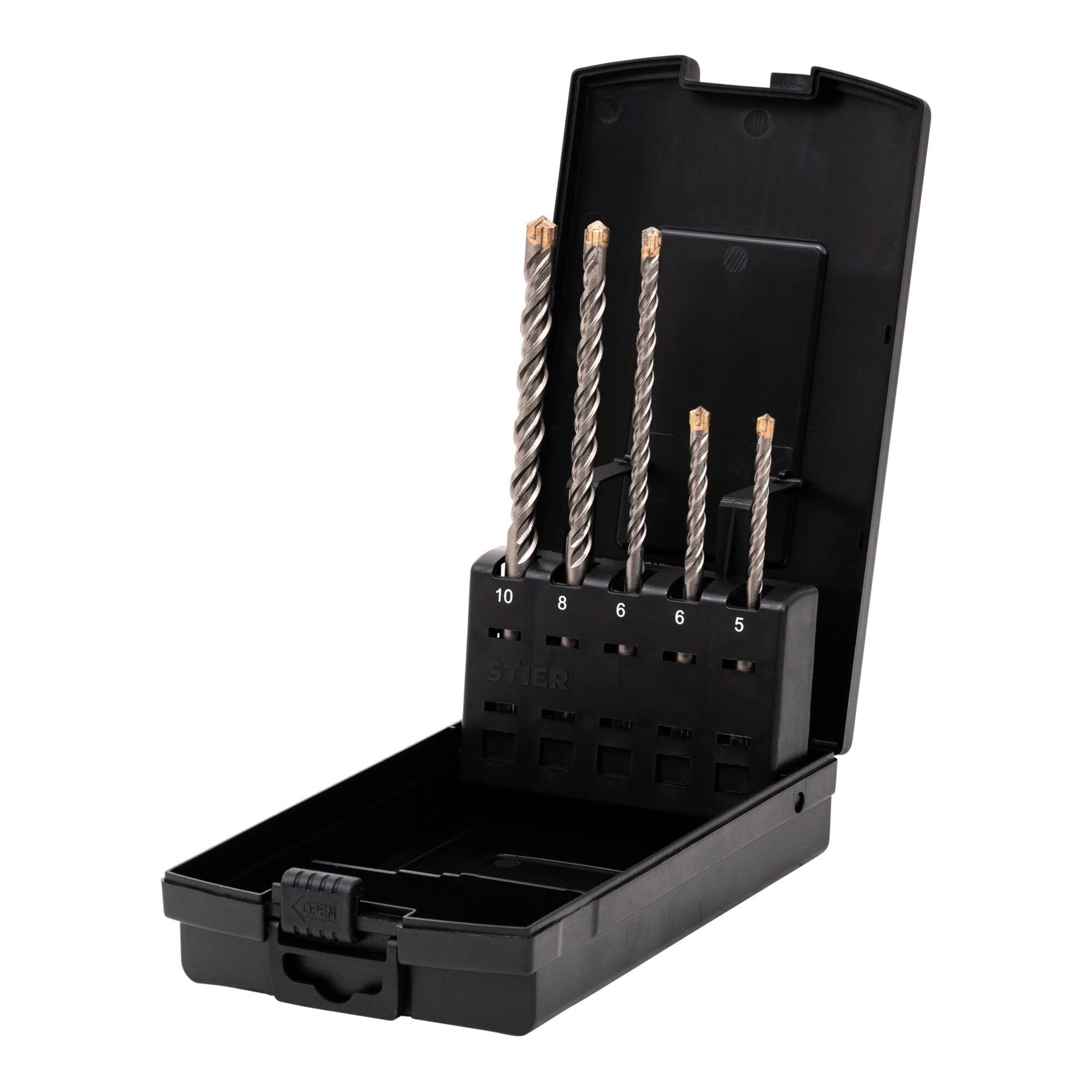 STIER hammer drill set Premium SDS-plus 5-piece hammer drill SDS plus set SDS